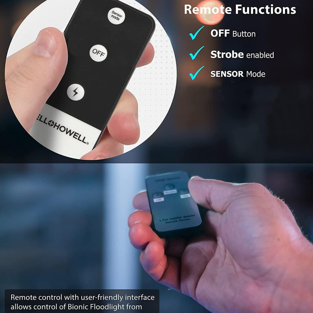 Bell + Howell Bionic Floodlight Motion Sensing Outdoor Light with Remote Control