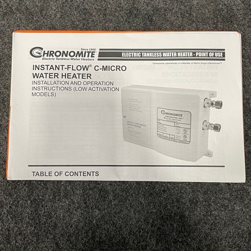 CHRONOMITE Instant Flow C Micro Point of Use Thermostatic Tankless Water Heater