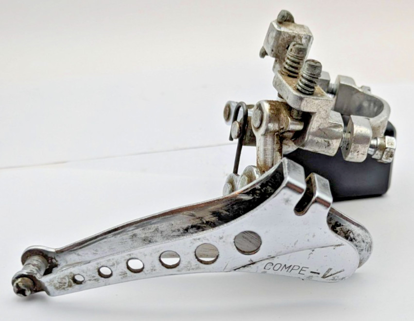 SUNTOUR COMPE-V FRONT DERAILLEUR JAPAN MAEDA 28.6 SILVER BOTTOM PULL CABLE STOP