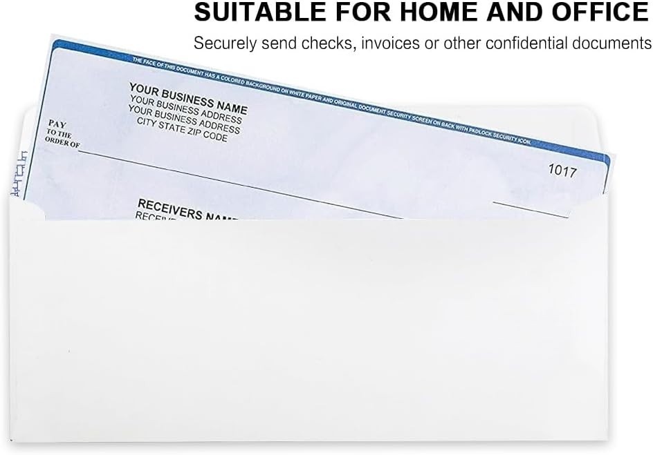 #10 Security Envelopes 1000 Pack Self Seal Windowless 24lb White