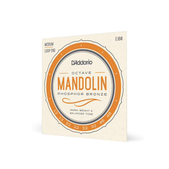 D'Addario EJ80 Phosphor Bronze Octave Mandolin Strings Medium 12-46 J80
