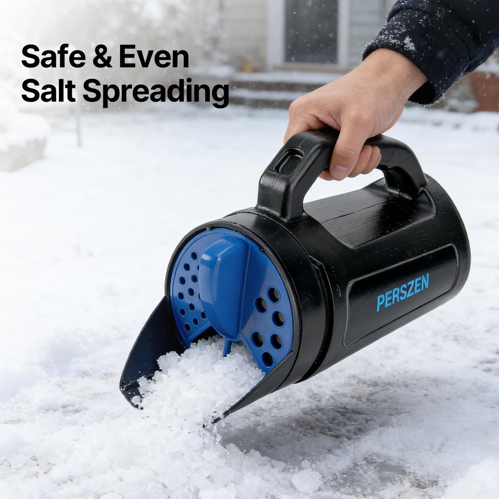 PERSZEN Handheld Spreader for Fertilizer, Grass Seed and Ice Melt, Multi-Use...