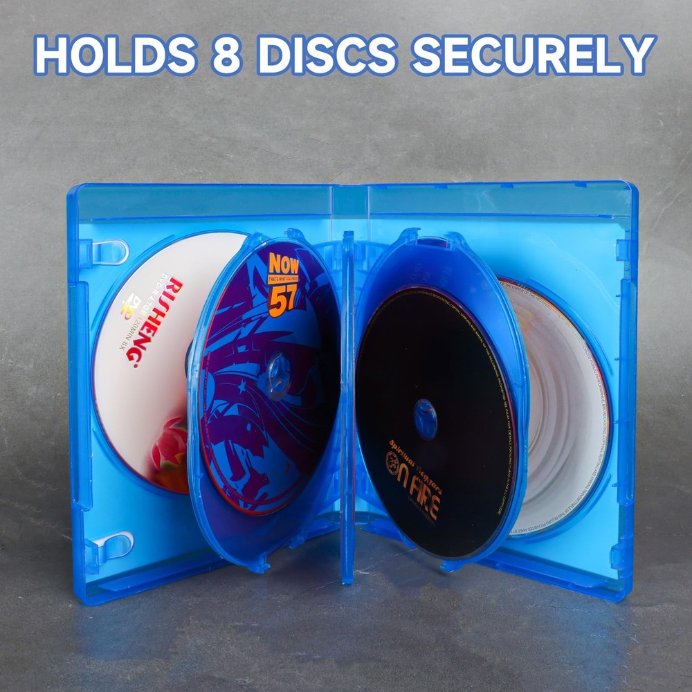 Blu-ray/DVD/CD Multi Case 8 Tray (Holds 8 Discs) 20mm Replacement Box Holder