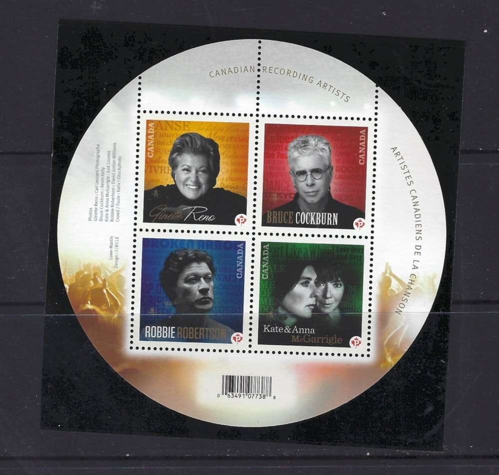 Canada 2011 Singers  #2482b Souvenir Sheet   MNH