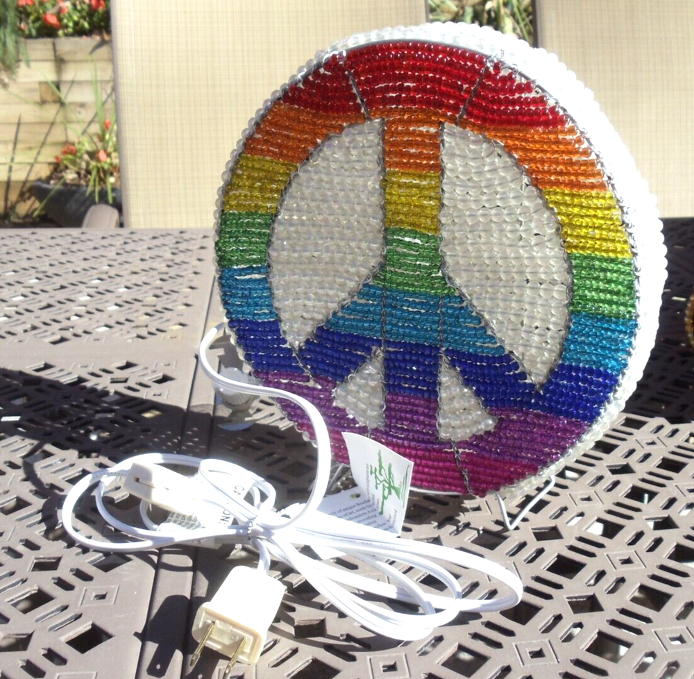 Beaded land: Rainbow Peace Sign Nightlight