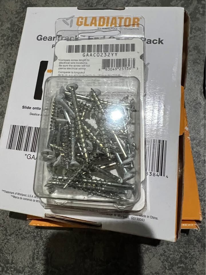 Gladiator GearTrack end caps and screws, New