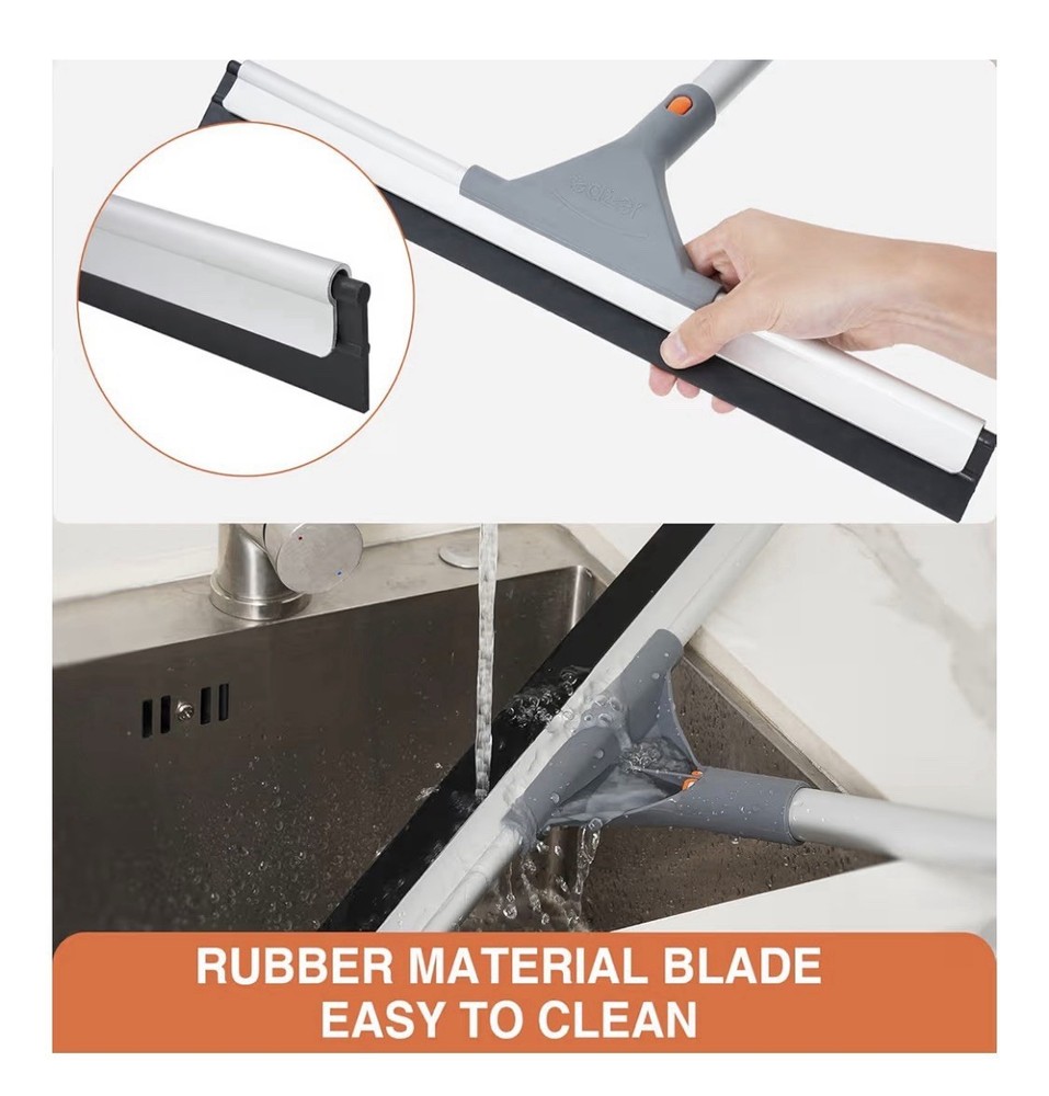 Eazer Extendable Aluminum Squeegee, Click & Lock, Rubber Blade, Multi-Surface