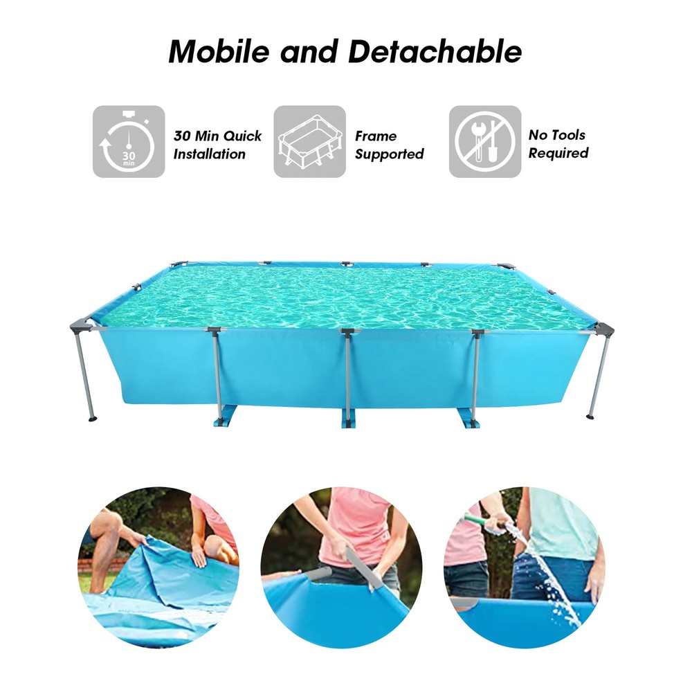 15ft Rectangular Above-Ground Pool – Family Fun, Durable, Easy Setup for