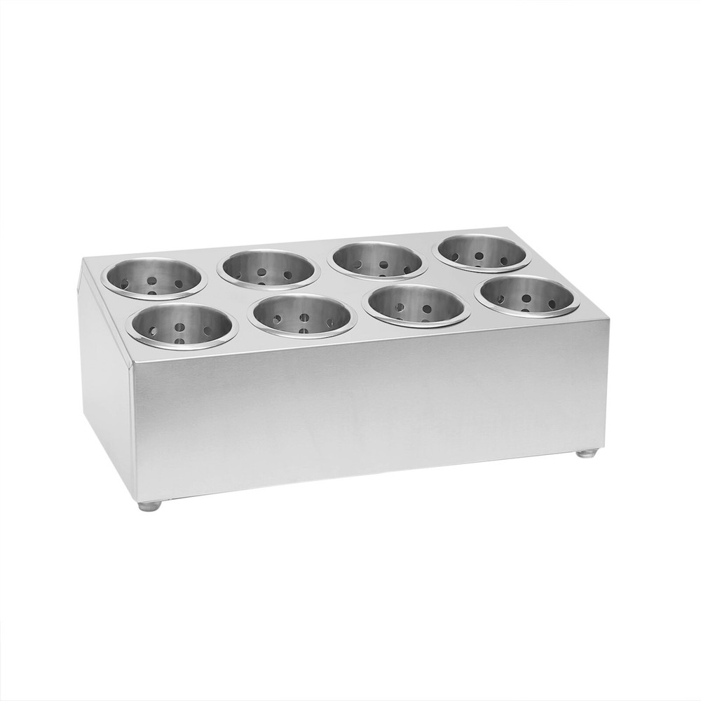 8 Compartment Stainless Steel Flatware Holder for Efficient Storage