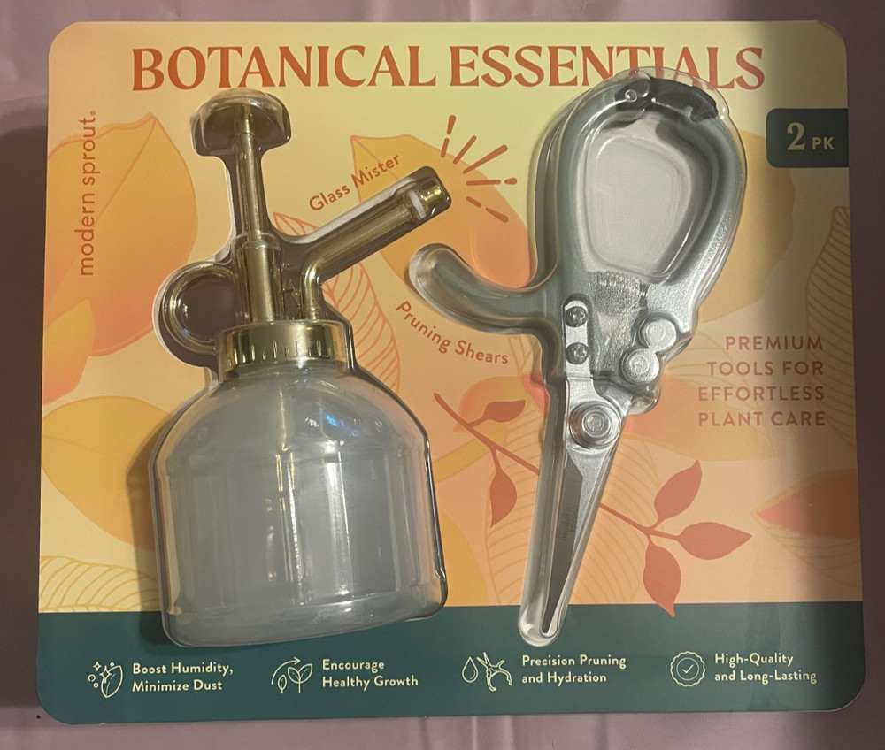 Botanical Essentials Modern Sprout plant sprayer and clipper set gray