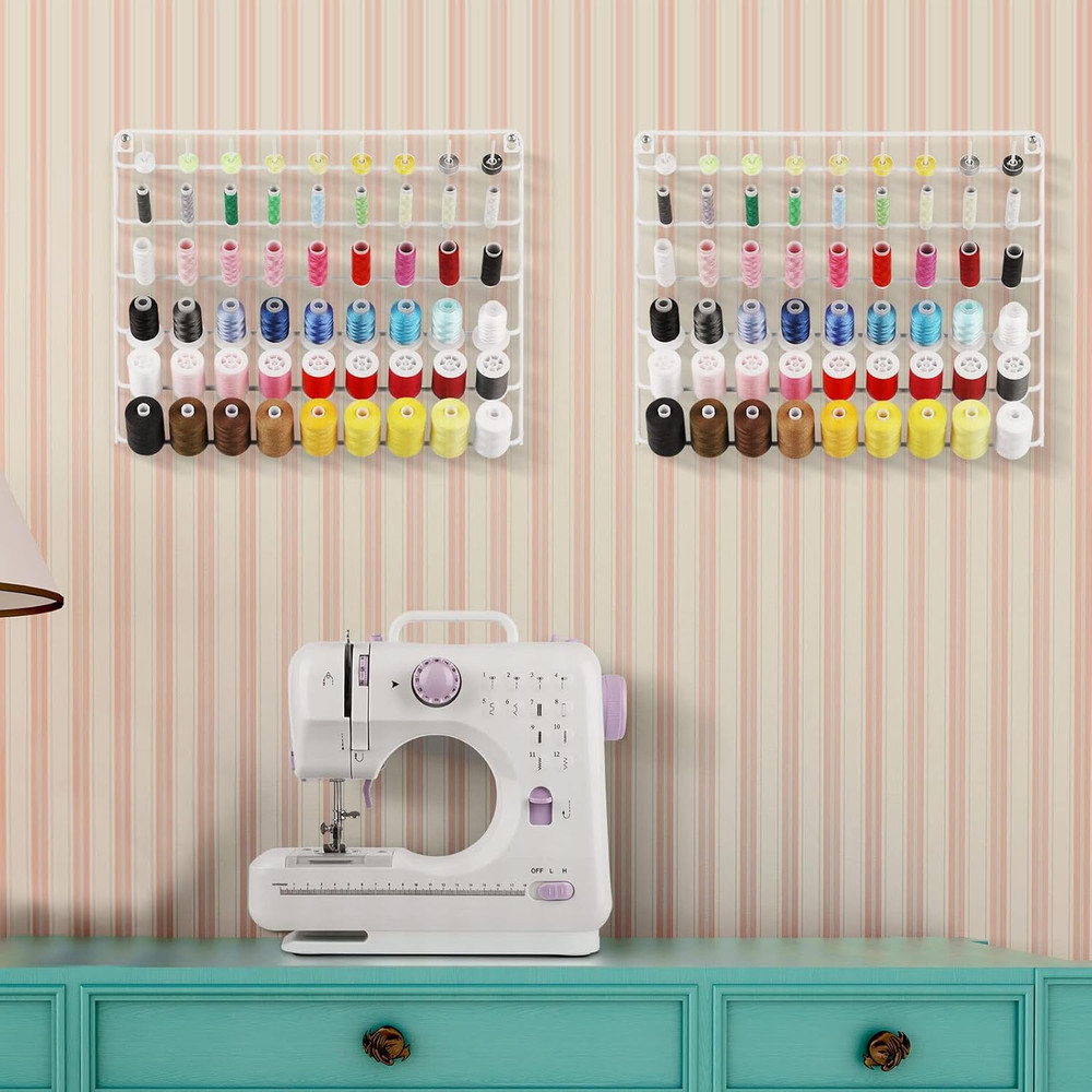 Thread Holder Wall Mount 54 Spools Sewing Thread Rack Embroidery Thread Organize