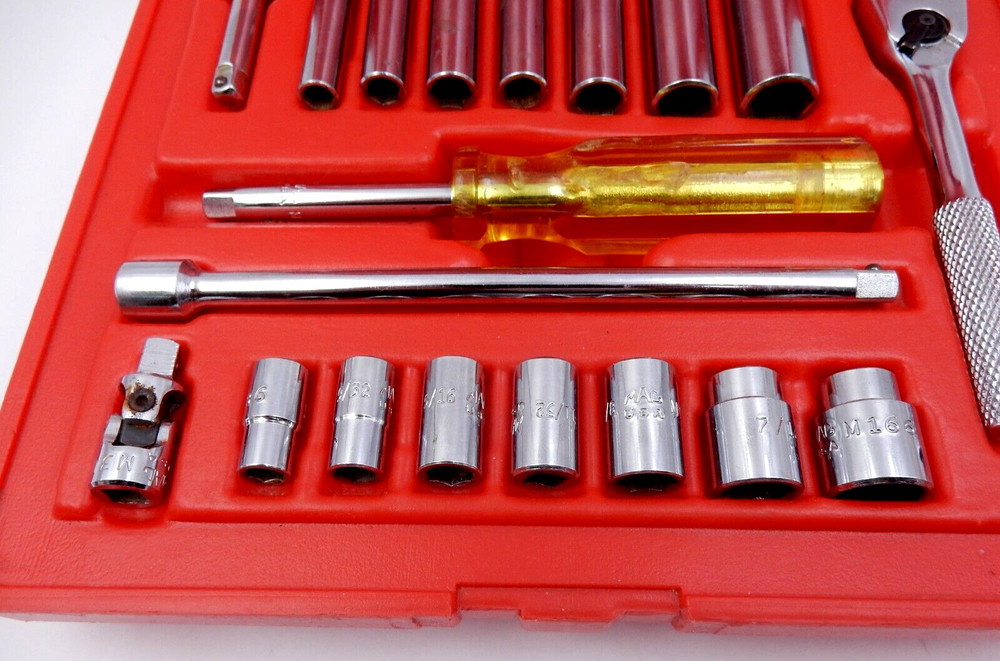 MAC TOOLS USA SM196BR 19PC SAE SOCKET RATCHET EXTENSION GENERAL SERVICE SET