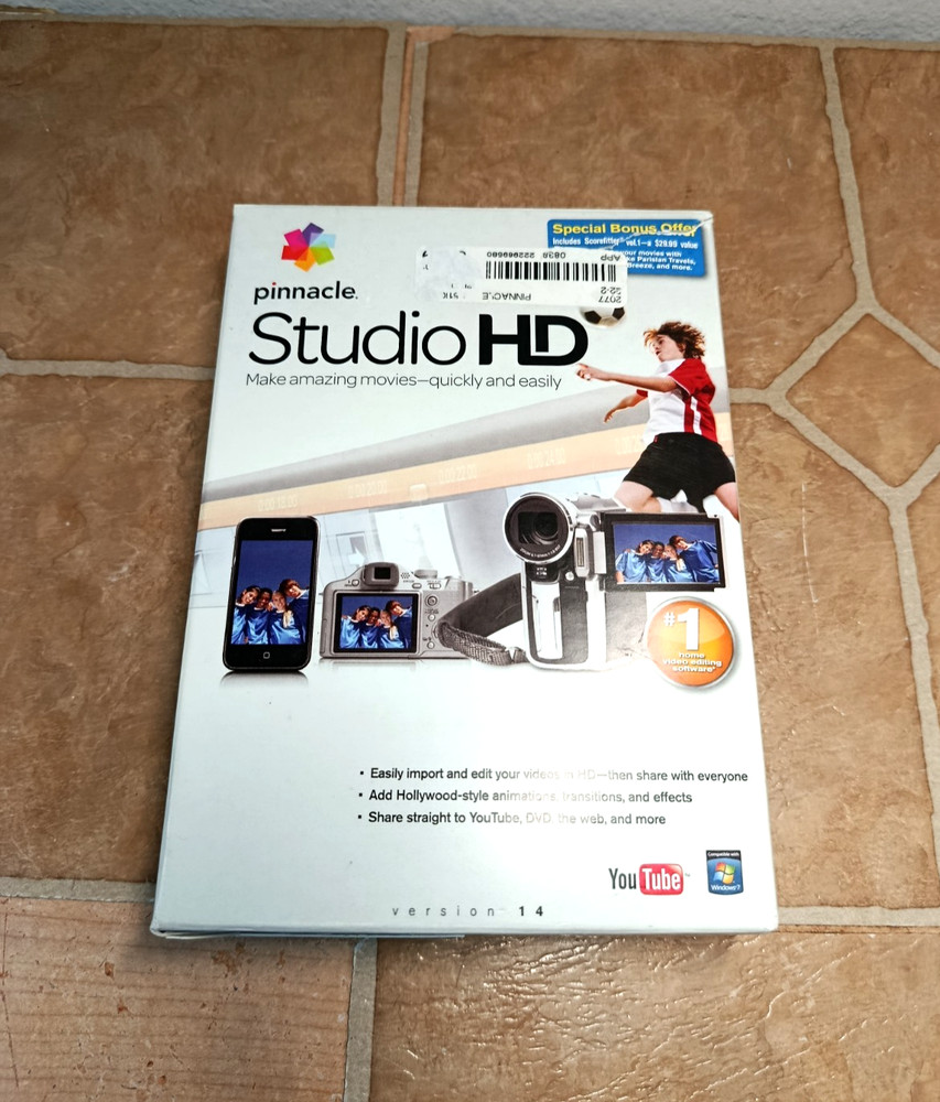 Pinnacle Studio HD Version 14 DVD w/ Scorefitter