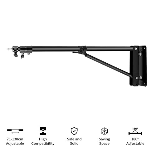 Wall Mount Boom Arm with Triangle Base, Max Length 51inches/130cm Adjustable