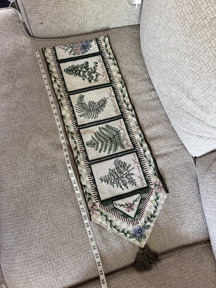Tapestry Floral Table Runner Lined With Tassels