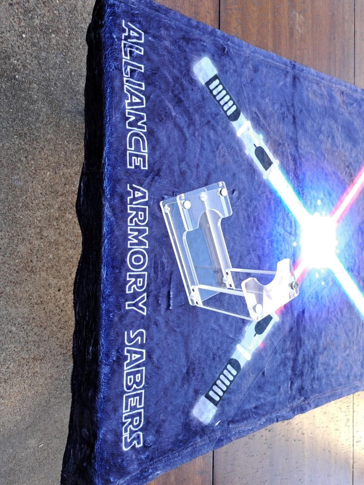 CUSTOM CLEAR ACRYLIC VERTICAL OR HORIZONTAL LIGHTSABER DISPLAY STAND