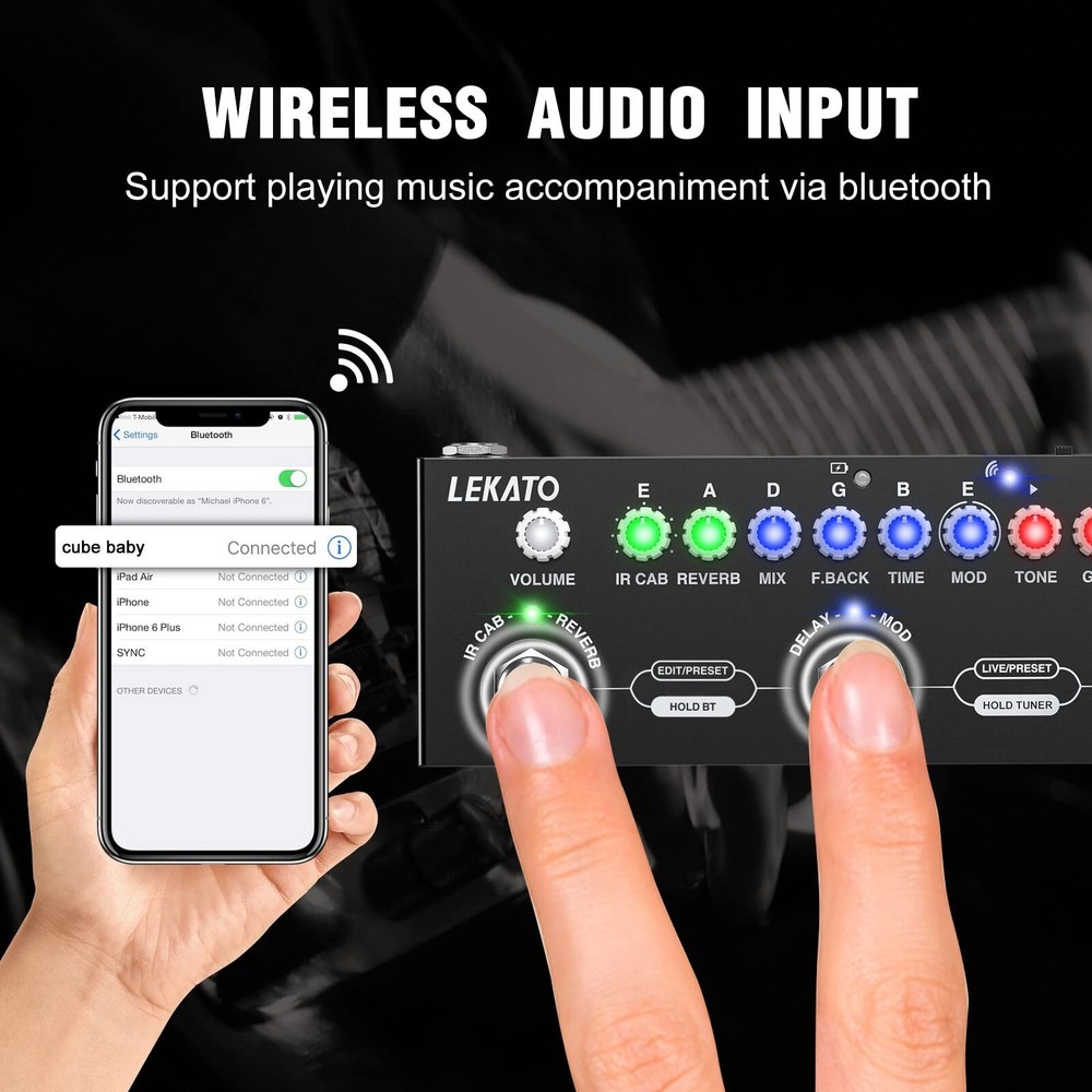 LEKATO Multi Effects Guitar Pedal, with IR Loading 9 AMP Models, Delay Reverb...