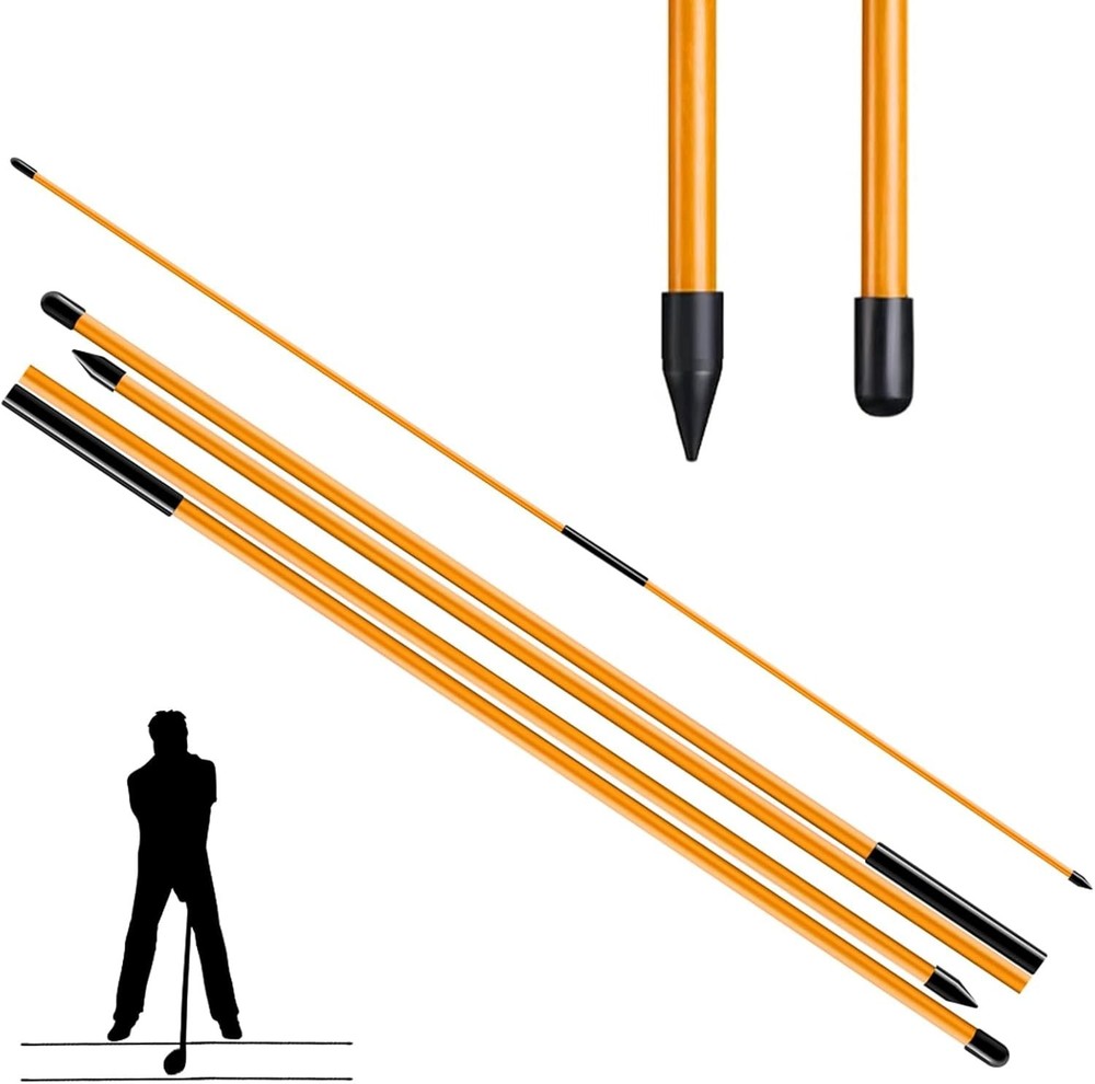 Golf Alignment Sticks 2 Sets 48inch Alignment Practice Rods Foldable Easy