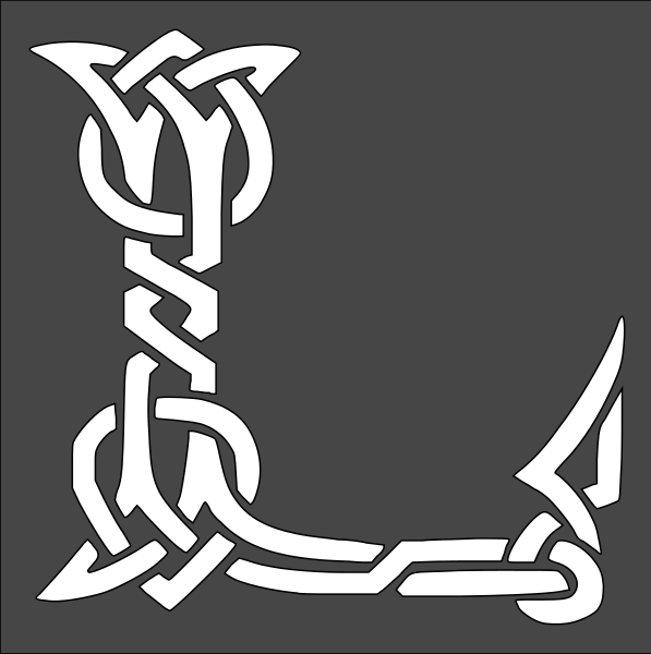 12"x12" Clear Plastic Stencil - Letter/Initial L (SA1077)