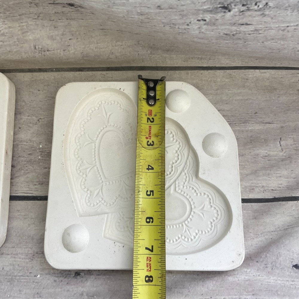 Unbranded Ceramic Casting Mold Double Heart Plaque #233