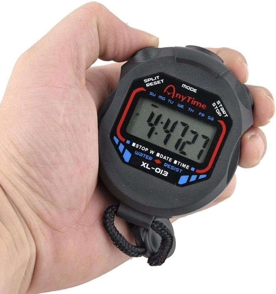 Waterproof Stopwatch Digital Handheld Multi-Function Professional Black
