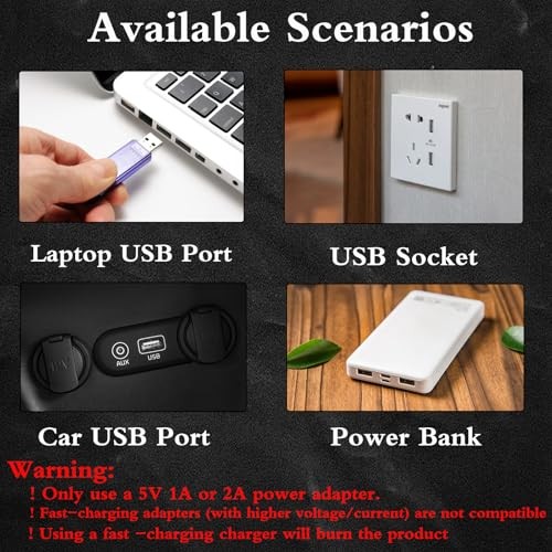 2 PCS USB LED Atmosphere Light,Touch Control USB Night Light - LED Lights Blue