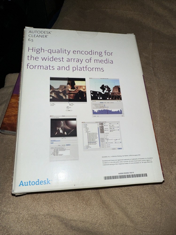 Autodesk Cleaner 6.5 English Language For MAC (DVDs only) W/ Code Guide