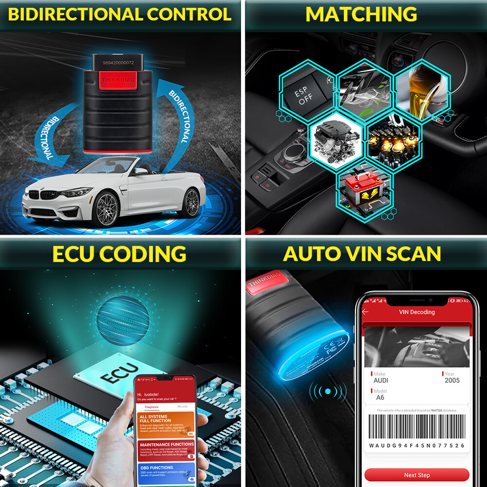 2025 THINKDIAG Bidirectional Car Diagnostic Tool Full Software Free OBD2 Scanner