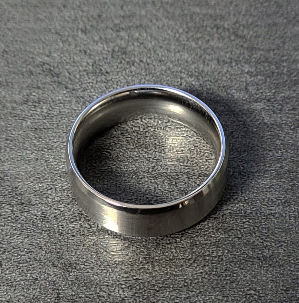 Men's Traditional Silver Wedding Ring - Step Edges Guys Wedding Ring