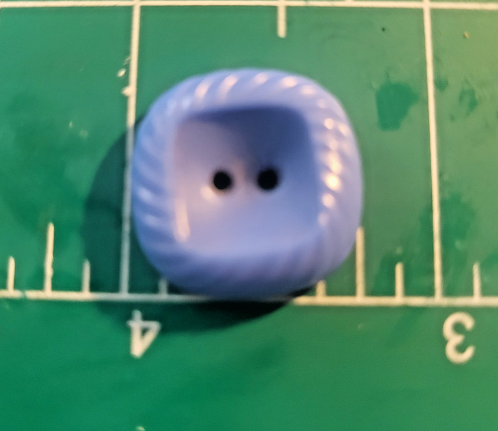 Colt # 7 button medium blue conf pattern 3/4" excellent square rippled edges