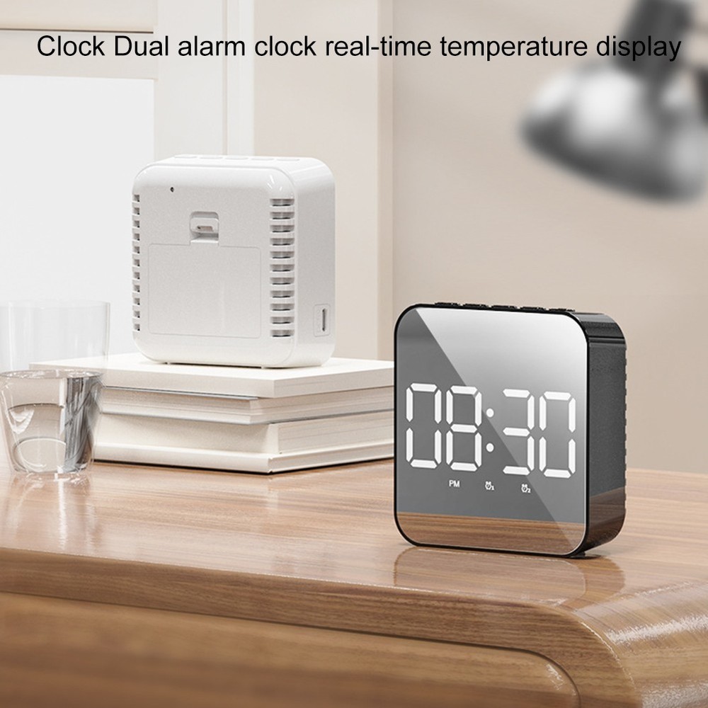 Voice Control LED Alarm Clock Multi Function Features Adjustable Brightness