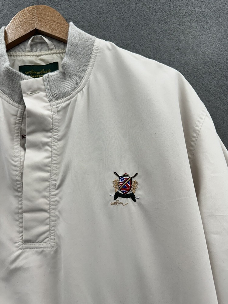 Sam Snead Mens Large 1/2 Button Golf Pullover Jacket Cream Vintage