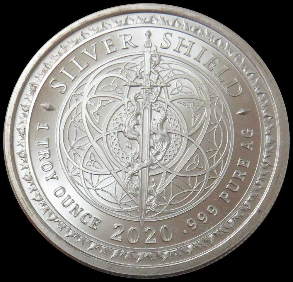 CANNABIS LEAF SILVER SHIELD 1 OZ 999 FINE SILVER ROUND