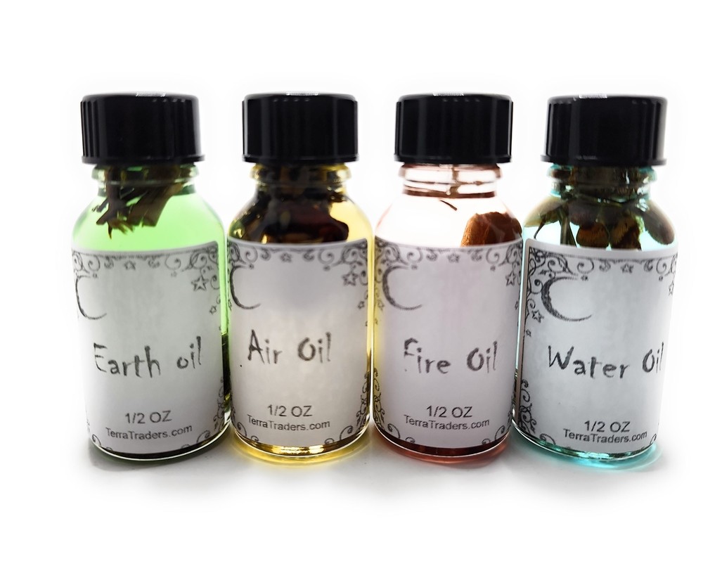 Elemental Wiccan Magick Oils Set