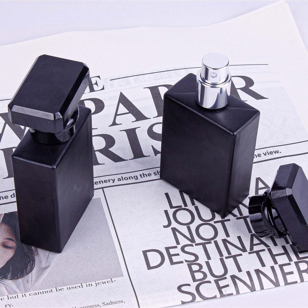 Gsteng 2pcs 30ml/1oz Glass Perfume Bottles Empty, Refillable 30ML, Black