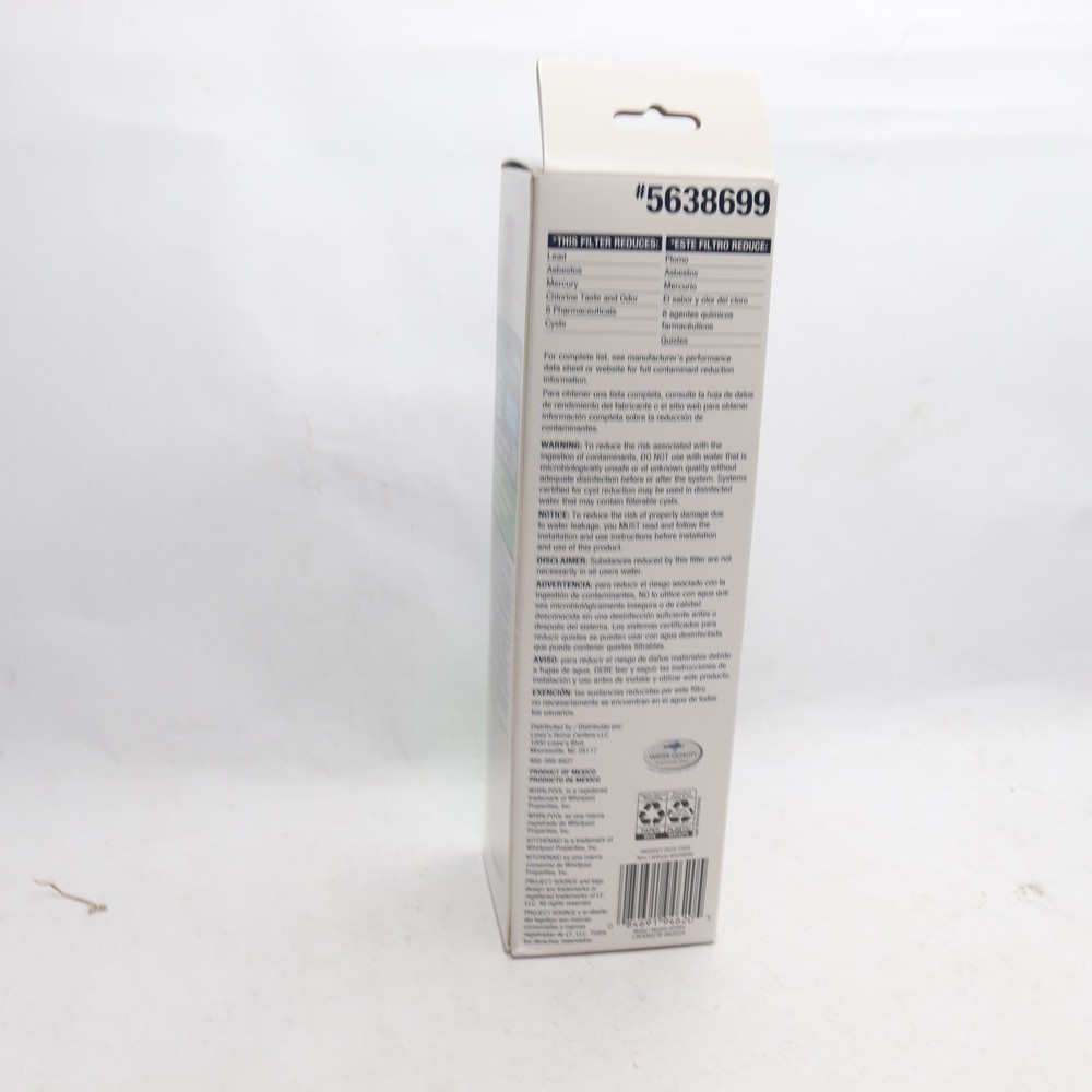 Project Source Twist Refrigerator Water Filter Fits Whirlpool 5638699
