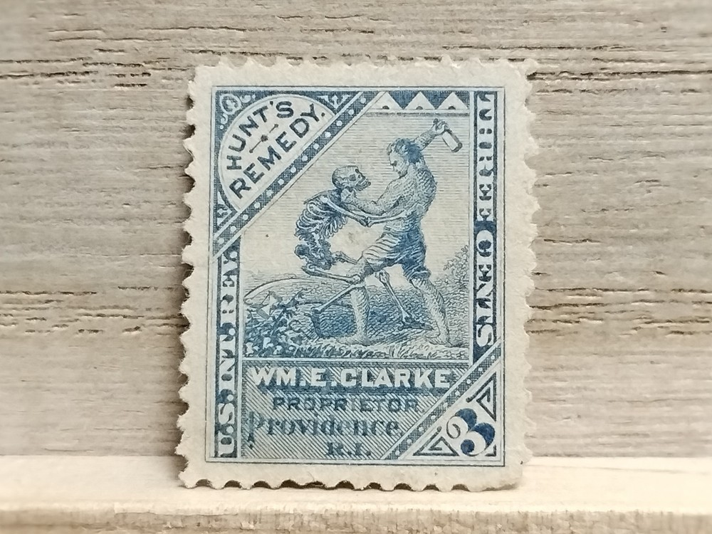 3 Cent Blue WM E Clarke Stamp RS-56d