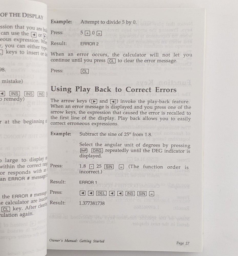 Sharp EL-512H Scientific Calculator Owner's Manual Only