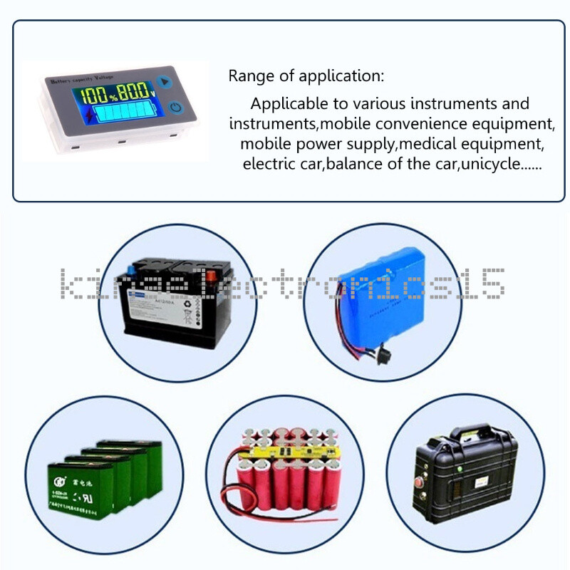 10-100V Universal Battery Capacity Voltmeter Tester LCD Lead-acid Indicator