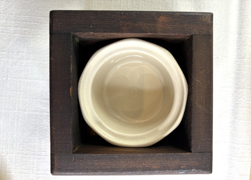 MCM Small Square Brown Wood Planter 5 x 5"