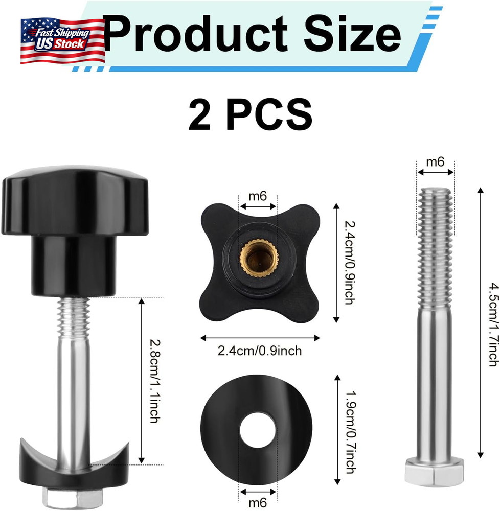2 Sets Rollator Walker Replacement Arm Adjustment Knobs, Comfortable Universal P