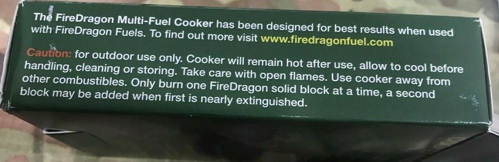 Multi Fuel Cooker W WindShield FireDragon UK Military Issue