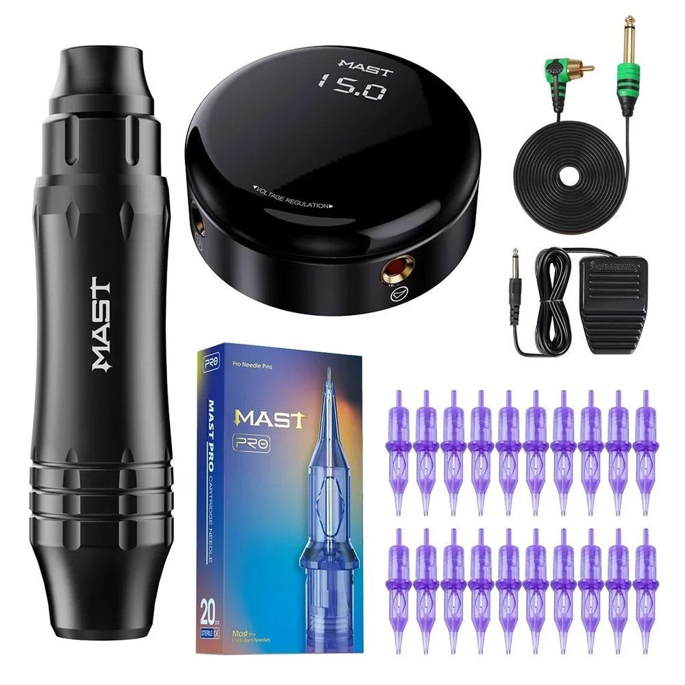 RCA Machine Pen Makeup Permanent Kit New OLED Screen Power Cartridge Needles Set
