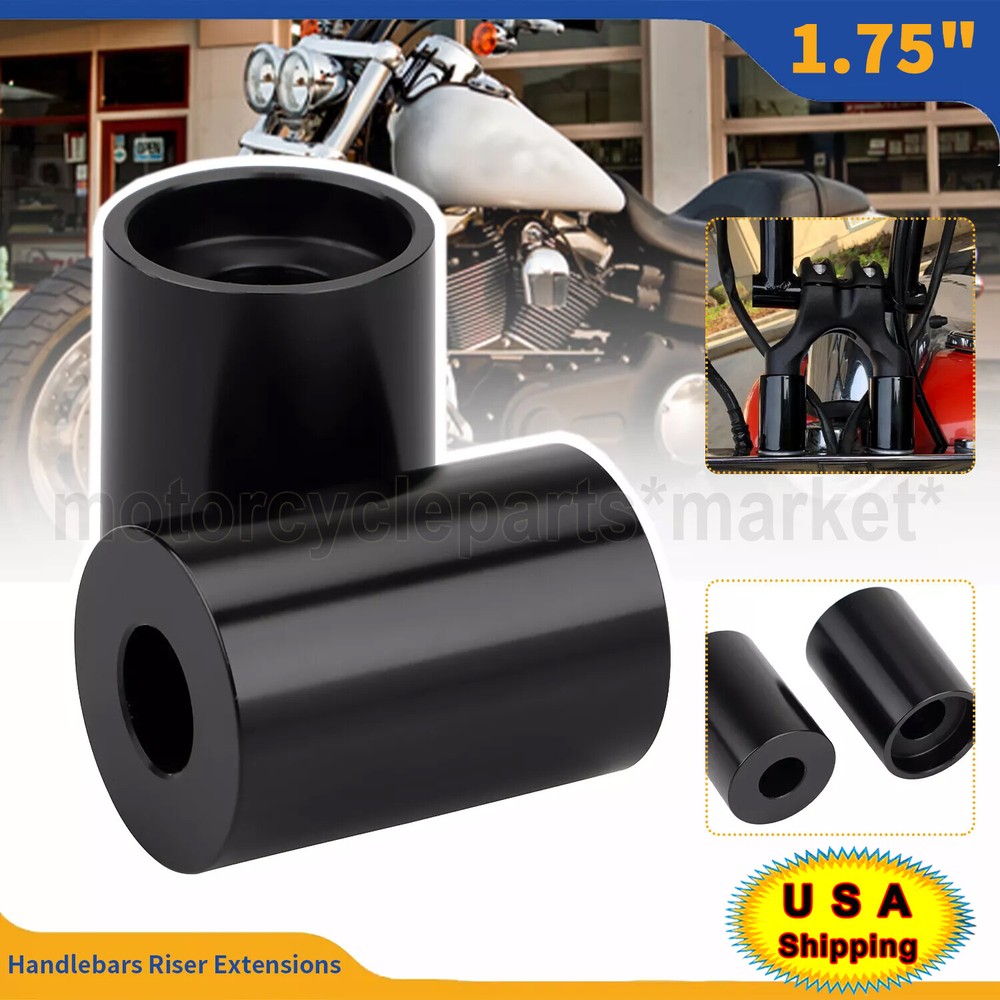 1.75" Riser Extensions For Harley 1" Handlebars Softail Dyna Sportster 883 Motor