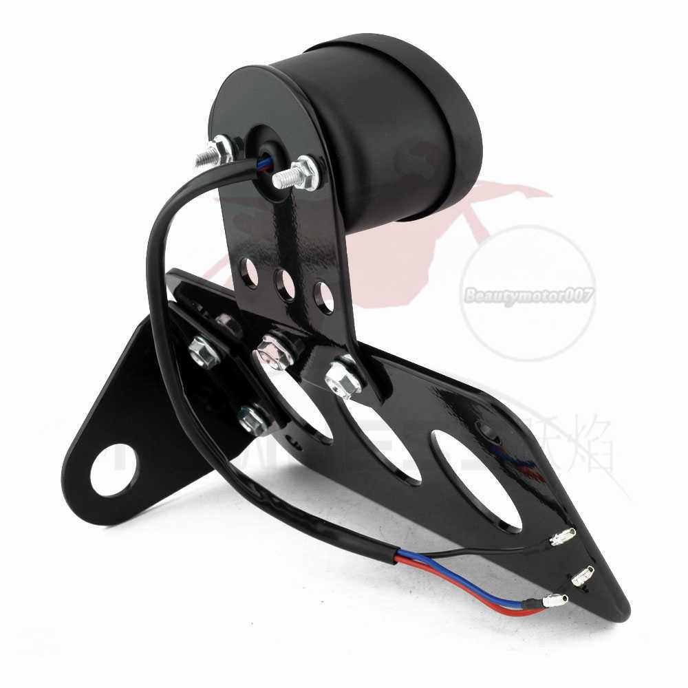 LED Motorcycle Side Mount License Plate Tail Light Bracket Custom Bobber Chopper