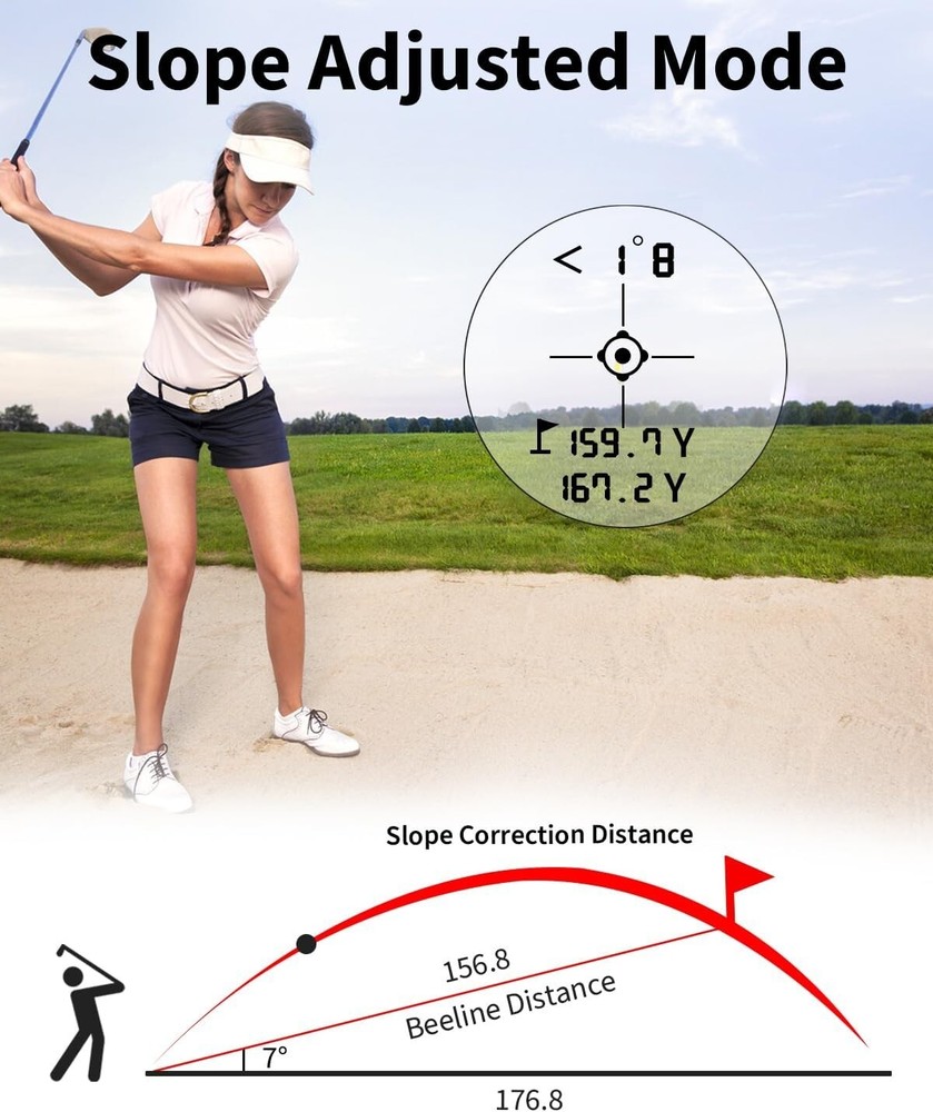 Golf Rangefinder with Slope,Flag Pole Locking Vibration,1200 Yards Range