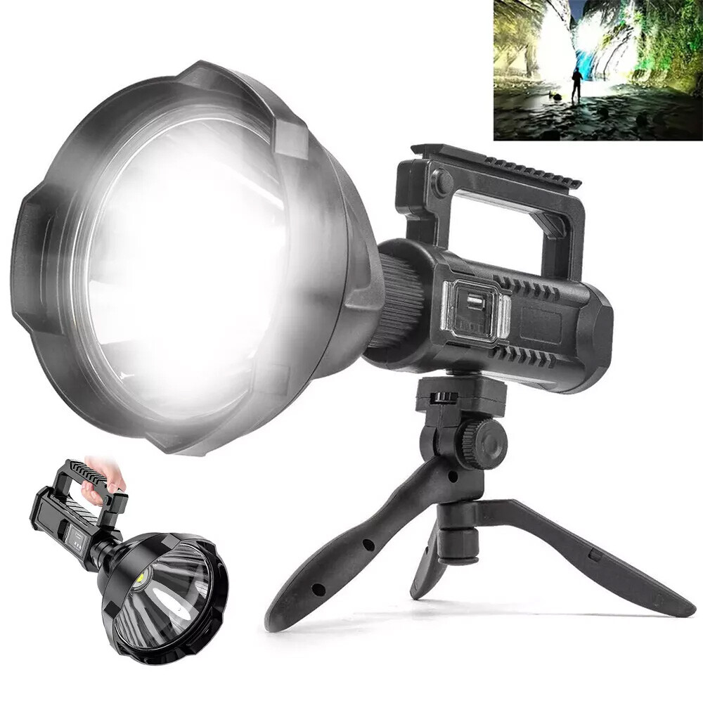 Super Bright LED Searchlight Portable Rechargeable Spotlight Handheld Flashlight