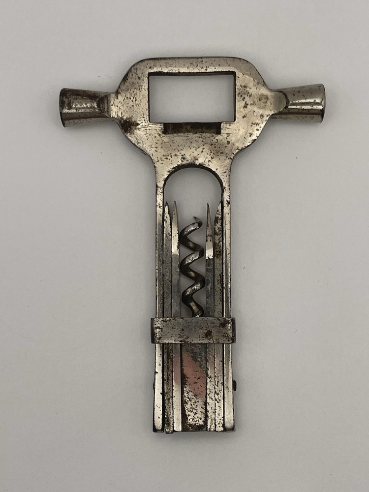 Vintage German Combination multi-tool Corkscrew Hammer Bottle Opener Circa 1936