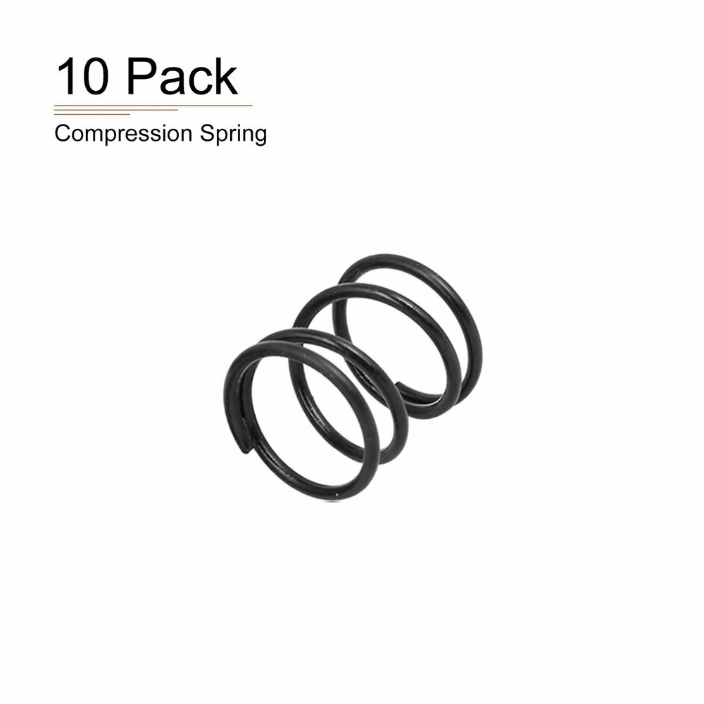 10Pcs 1.2x14x15mm(DxODxL) Compression Spring Black Spring Steel Extension Spring