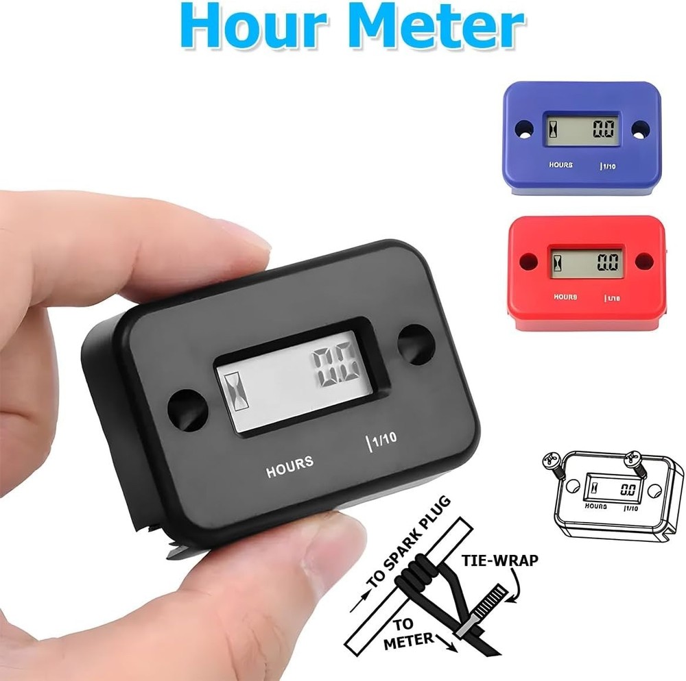 Inductive Hour Meter with Waterproof & Shockproof Design - 9999.9 Hours
